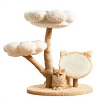 Griffoir pour chat en sisal avec tissu chaud d'hiver, style 'Wind' adorable, nid intégré et planche à griffer pour le sommeil, adapté aux chats multiples