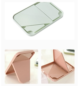 Espejo de maquillaje de tocador de escritorio cosmético plegable portátil, espejo de escritorio de pie de mesa de plástico personalizado de un solo lado, venta al por mayor - Product Image 5