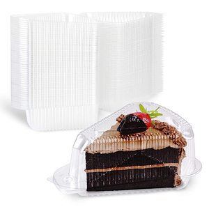 Clear plastic Hinged Cake Slice Cheesecake Container Triangular Cake Box