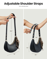 LOVEVOOK Tas Selempang Fashion dengan Ritsleting, Tas Tangan Mewah Kecil untuk Wanita, Remaja Putri, Tas Mini Vintage untuk Sekolah dan Kantor