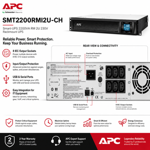 Fuente <span class=keywords><strong>de</strong></span> alimentación ininterrumpida <span class=keywords><strong>APC</strong></span> UPS <span class=keywords><strong>de</strong></span> 1980W/2.2KVA, batería <span class=keywords><strong>de</strong></span> energía UPS <span class=keywords><strong>de</strong></span> <span class=keywords><strong>respaldo</strong></span> estabilizada con voltaje montado en rack <span class=keywords><strong>de</strong></span> W/2.2KVA - Product Image 3