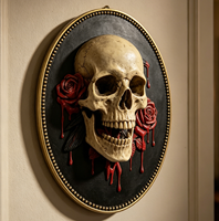 Nouvelle figurine squelette de pirate en résine peinte à la main, réaliste, pour Halloween, sculpture d'os de pirate pour maison hantée, artisanat pour une ambiance festive