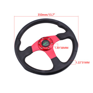 Volant de course pour voiture 14 pouces, 3 branches, en PU, pour kart et voitures - Product Image 2