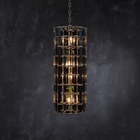 Nouveau produit, lampe suspendue ronde cylindrique K9 pour intérieur, décoration, cuisine, bar, magasin de vêtements, luminaire suspendu en cristal LED incliné pour plafond