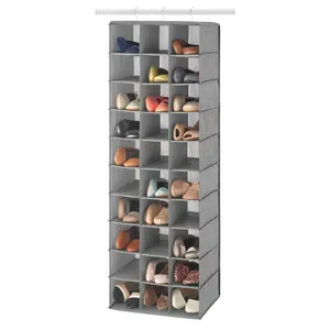 <b>Space</b> <b>Saving</b> Large Capacity 30-grids Gray Closet Hanging <b>Shoe</b> Rack Dust Proof for <b>Shoe</b> Organizer - Product Image 2