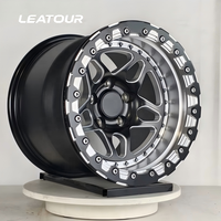 LEATOUR 1 pièce Jante forgée Beadlock 15 16 18 20 pouces 5x114.3 5x130 6x139.7 5x120.65 pour Belak C8 C10 benz bmw Drag Wheel