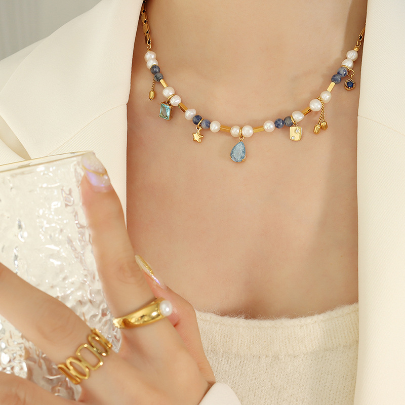 natural stone choker necklace