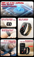 Montre connectée pour personnes âgées avec suivi GPS AGPS WIFI LBS, moniteur de fréquence cardiaque, de température, de pression artérielle, SOS, alarme de chute, appels bidirectionnels, IP67