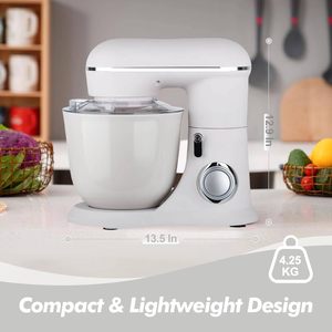 Robot pâtissier ménager 120V 5QT, batteur mélangeur planétaire électrique pour gâteaux, pains et pâtes, appareil de cuisine domestique - Product Image 5