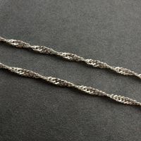 Cadena de Eslabones Dobles de Plata de Ley 925, Cadena Singapur de 3.5 mm sin Terminar, Cadena a Granel para Fabricación de Joyería DIY, para Collares y Pulseras, Venta al por Mayor