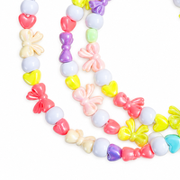 Câble de charge USB Type C 3 en 1 avec perles en forme de cœur et nœud pastel, couleur bonbon, cadeau mignon Y2K