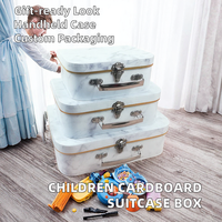 Kinder-Kartonkoffer Geschenkbox mit Lackierung Großhandel Maßgefertigte Handgehaltene Marmor-Aufbewahrungsbox Brautjungfern-Blumenkoffer