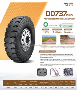 ยางรถบรรทุกสำหรับงานหนัก AIRLAND DD737PLUS รุ่นใหม่ ขนาด 12.00R20 โครงยางแข็งแรงพิเศษ ทนทานต่อการเจาะรู เหมาะสำหรับการเดินทางระยะไกล - Product Image 2