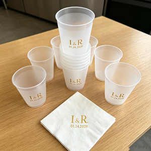 Gobelets de Stade Personnalisés avec Logo – Vente en Gros – Gobelets en Plastique PP Réutilisables Givrés Personnalisés pour Équipes Sportives et Événements, avec Serviette - Product Image 1