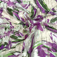 Vente en gros de robes pour filles Tissu 100% polyester Écologique Fleur Jacquard Soie Organza Lurex avec finition métallisée Vente en gros