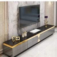 Meuble TV de salon de luxe / Table TV / Table basse avec tiroir, meuble d'appoint moderne en bois personnalisé, métal et bois