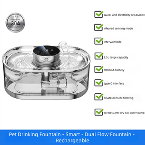 <span class=keywords><strong>Bebedero</strong></span> para Gatos de Acero Inoxidable de 3.5L con Carga Inalámbrica, Control Inteligente de Temperatura, Dispensador de <span class=keywords><strong>Agua</strong></span> para Mascotas, para Gatos y <span class=keywords><strong>Perros</strong></span> - Product Image 5