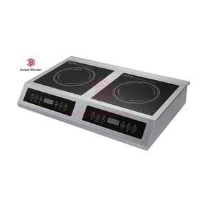Table de cuisson à induction en acier inoxydable avec 2 brûleurs et double zone pour appareils de cuisine AM-CD205, conception à double zone pour cuisiner deux plats simultanément - Product Image 1