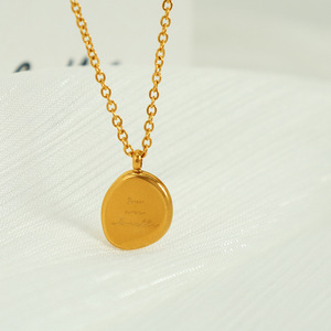 Collar con Colgante Ovalado Irregular, Chapado en Oro de 18K, Cadena de Acero de Titanio para Clavícula, Accesorio de Joyería para Mujer, Regalo - Product Image 2