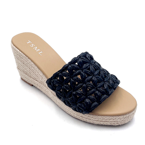 <span class=keywords><strong>Chaussures</strong></span> décontractées pour femmes personnalisées avec logo et marque, vente en gros, sandales <span class=keywords><strong>noires</strong></span> à talons hauts pour femmes, design occidental, sandales pour femmes - Product Image 3