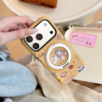 Coréen 360 °   Coque de téléphone antichoc rigide avec support magnétique rotatif motif chiot de dessin animé pour iPhone 17 Pro Max 16 15 14 13