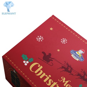 Caja de Regalo de Papel Rígido con Forma de Libro Navideño Rojo de Lujo, Caja de Regalo Magnética Plegable Personalizada - Product Image 5