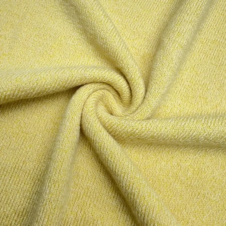 High quality soft and comfortable yellow TR coarse needle elastic fabric for women's outerwear