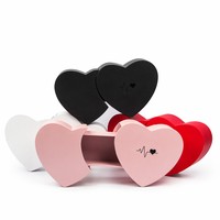 Boîte cadeau en carton ondulé en forme de cœur rose, rouge, noir, blanc, 2 mm, gaufrée, style tiroir, boîte d'amour, boîte de mariage, boîte pour la Saint-Valentin
