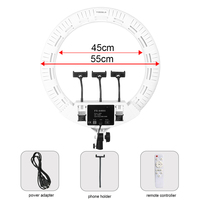 Éclairage ring light à LED 360 de 22 pouces avec trépied et support, pour selfie, maquillage, YouTube et TikTok