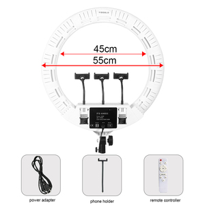 Anillo de luz LED <span class=keywords><strong>360</strong></span> para selfis, iluminación de 22 pulgadas con trípode, maquillaje, YouTube, TikTok - Product Image 4
