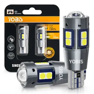 YOBIS Auto T10 W5W 194 168 3030 10SMD لمبة سيارة بمصباح LED أبيض أزرق جليدي أصفر بمصباح قراءة بمقبب داخلي وإضاءة جانبية