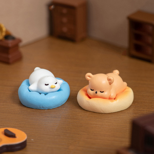 Figurines d'animaux mignons en résine miniature (chat, chien, canard) pour décorations intérieures de voiture, maisons de poupées, jardins féériques et décoration intérieure. - Product Image 3