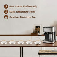 Petits appareils électroménagers, machine à expresso semi-automatique, 15 bars, design compact