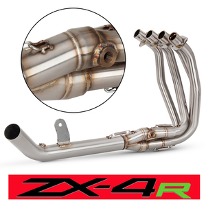 Sistema de Escape Completo para Motocicleta, Tubo de Enlace Delantero, Conexión Original Deslizante para Kawasaki <span class=keywords><strong>Ninja</strong></span> ZX4R <span class=keywords><strong>ZX4RR</strong></span> SE SR 2023 - Product Image 2