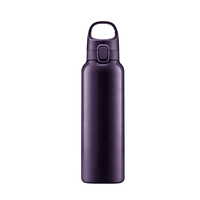 Bouteille d'eau sport pliable avec mousqueton, 600 ml, tasse isotherme à double paroi sous vide