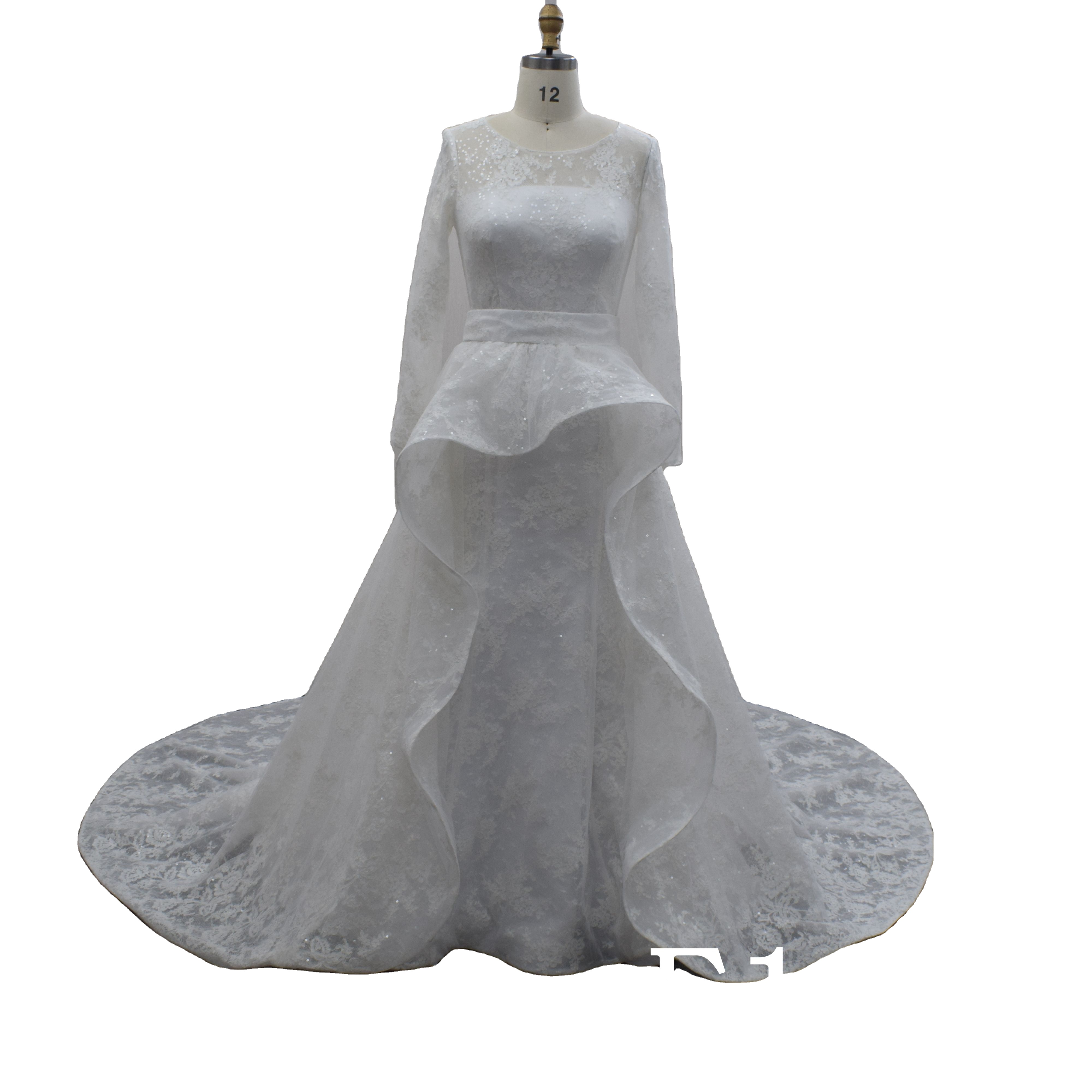 vestido de novia corto de cola larga tradicional y contemporánea