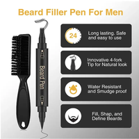 Crayon à barbe Oem double face 2023 naturel imperméable à l'eau, style correcteur de la barbe, stylo de tatouage de remplissage, stylo polyvalent 4 points barbe