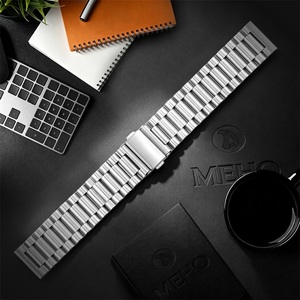 สายนาฬิกาสแตนเลสสีเงิน สายรัดข้อมือแบบมิลานีสสำหรับธุรกิจและการสวมใส่ในชีวิตประจำวัน - Product Image 1