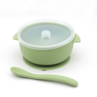 Ensembles de bols à collation en silicone incassables pour enfants, bol à oreilles léger et durable avec cuillère pour enfants et tout-petits