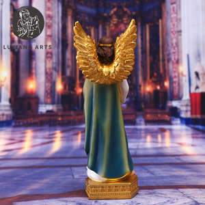 8 pouces Ange de Saint-Gall Statue Résine Ange Sculpture Décoration Ange de Saint-Gall sur Base Figurine Cadeau Religieux - Product Image 5