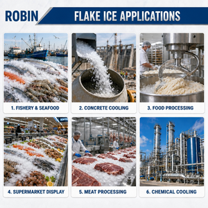Machine à glace en flocons industrielle et commerciale de 3 et 5 tonnes pour la transformation des fruits de mer et de la viande, fabriquée en Chine - Product Image 3