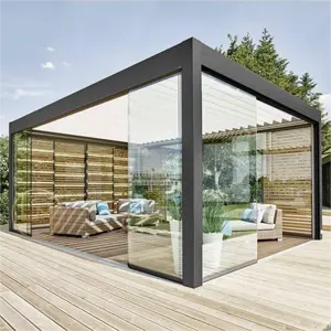 Moderne Exterieur Bioclimatica Elektrische Louvered Tuin Luifel Outdoor Pavilion Aluminium Pergola
