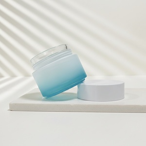 30g 50g Glass Cosmetic Jars Gradient Color Empty Cream Jar Frosted <b>Container</b> Gold Lids Custom Eye Face Skincare Packaging - Product Image 1