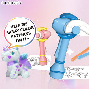 Mini imprimante à jet d'encre couleur électrique stylo jeu garçon jeux de couleur outils et matériaux d'art avec autocollant stylo <span class=keywords><strong>aquarelle</strong></span> <span class=keywords><strong>animaux</strong></span> en peluche - Product Image 3