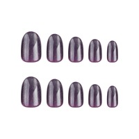 Autocollants pour ongles œil-de-chat violets portables, très demandés, pour faux ongles courts et ronds haut de gamme – Vente en gros
