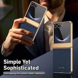 Funda Protectora para Teléfono con Marco Electrochapado C0219, de Cuero Liso y Protección Simple para Lentes, Compatible con Samsung Galaxy Z Flip 8 7 6 5 4 3 - Product Image 5