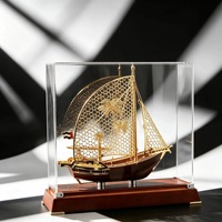 Modèle de voilier en alliage, ornement, cadeau personnalisé pour le Nouvel An chinois, promotion commerciale, navigation en douceur, emballage en boîte en cuir