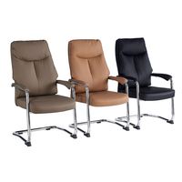 Chaise de bureau en cuir PU à dossier haut, chaise de direction pour réunions, base cantilever chromée, chaise d'invité pour salle de réunion