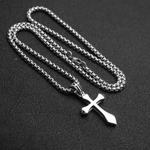 Collier pendentif croix en acier inoxydable 316, moulé, étanche, inaltérable, hypoallergénique, chaîne de collier ALN26030838 - Product Image 3