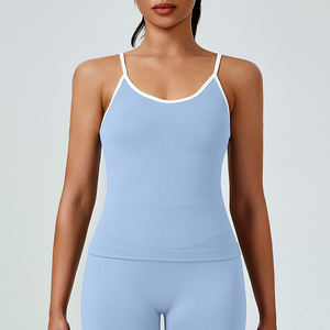 Top Deportivo de Yoga sin Costuras con Bloques de Color Personalizables para Mujer, de Secado Rápido, Transpirable, Elástico, Ajustado, con Espalda Descubierta, para Gimnasio y Entrenamiento - Product Image 4